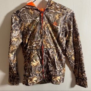 Reebok Dri Fit, Camouflage and hunter orange Zip Up Hoodie